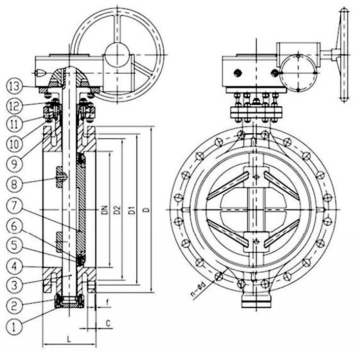 butterfly valve drawing