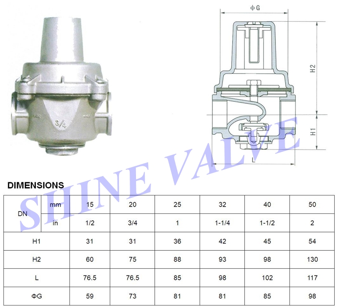 branch water pressure reducing valve