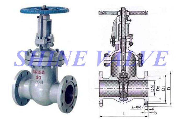 DIN gate valve drawing 