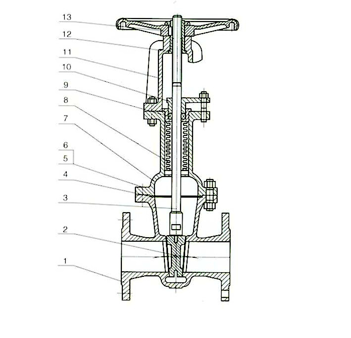 bellows gate valve drawing